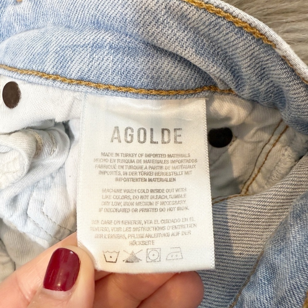 AGOLDE Stovepipe High Rise Straight Leg Light Wash Jeans Size 26 - Picture 7 of 13